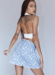 back view of model wearing Princess Polly Allen Denim Mini Skirt 