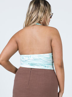 back view of model wearing Princess Polly Cassandra Top Green 