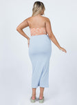 back view of model wearing Princess Polly Roselle Midi Skirt Blue 