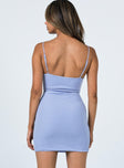 back view of model wearing Princess Polly Brandi Mini Dress Blue 