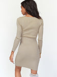 back view of model wearing Princess Polly Rachel Mini Dress Brown 