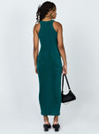 back view of model wearing Princess Polly Everlast Midi Dress Forest Green 