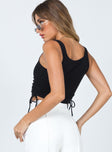 back view of model wearing Princess Polly Madelyn Top Black 