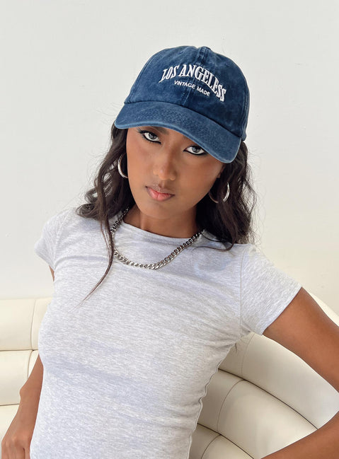 Cap Denim material Embroidered graphic Adjustable back strap 