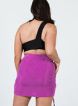 back view of model wearing Princess Polly Lyla Mini Skirt Purple 