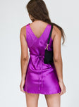 Front view of model wearing  front Princess Polly Square Neck  Nellie Mini Dress Pink