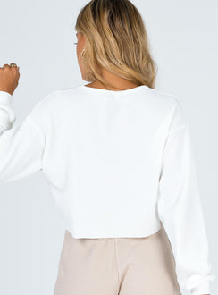 Mia Cropped Henley White Princess Polly  regular 