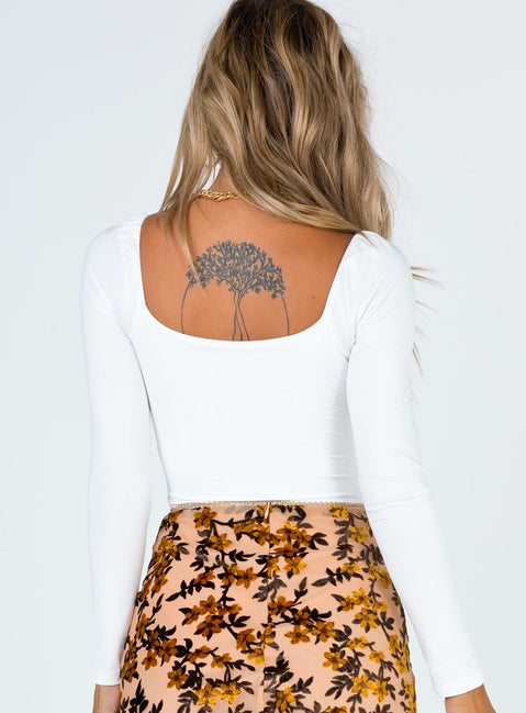 back view of model wearing Princess Polly Ailish Bodysuit Full Sleeves Scoop Neck 