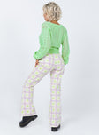 Princess Polly Mid Rise  The Ragged Priest Trail Denim Jeans Green Check
