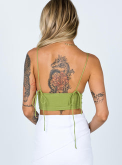 back view of model wearing Princess Polly Annabelle Top Green 