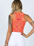 back view of model wearing Princess Polly Leo Knit Top Orange 