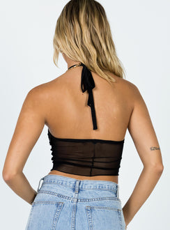back view of model wearing Princess Polly Katie Top Black 