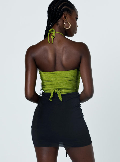 back view of model wearing Princess Polly Jester Mini Skirt Black 