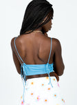 back view of model wearing Princess Polly Annabelle Top Blue 