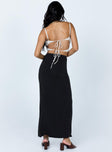 back view of model wearing Princess Polly Harriette Maxi Skirt Black 