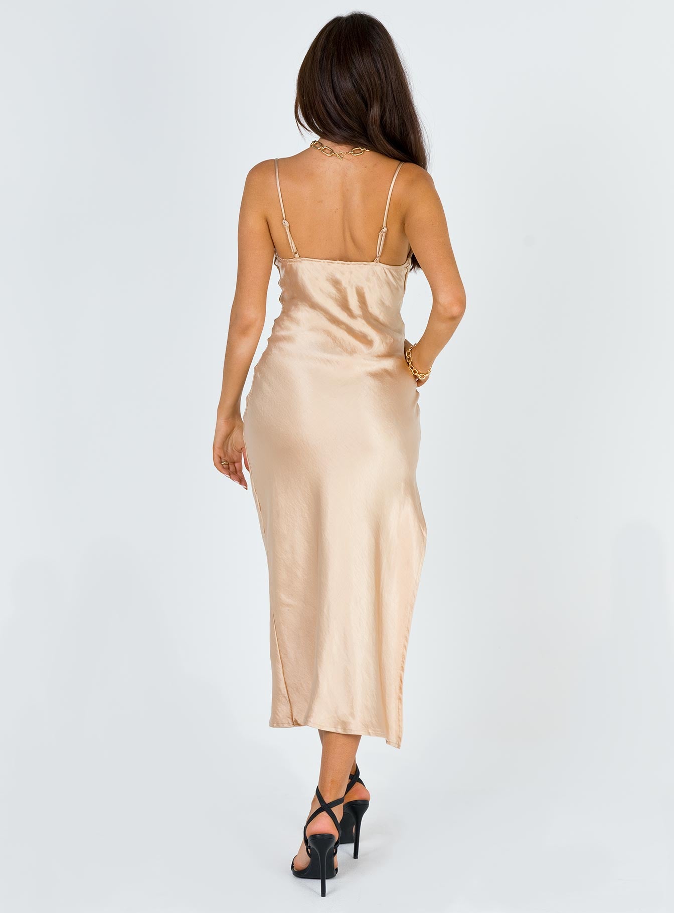 product Princess Polly Crew Neck  Zamora Midi Dress Champagne