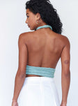 back view of model wearing Princess Polly Chayse Top Blue 