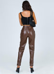 Front view of model wearing  front Princess Polly  Love Club Pants Brown