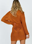 back view of model wearing Princess Polly Take Me To Rio Mini Dress Orange 