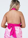 back view of model wearing Princess Polly Midnight Top Dark Pink 