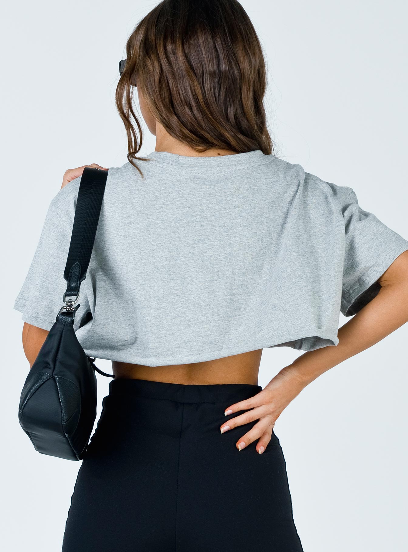 back view of model wearing Princess Polly Laguna Beach Crop Tee 