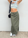 Devine Cargo Maxi Skirt Khaki Princess Polly  Maxi 