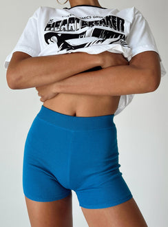 Bike shorts Soft knit material High waisted Elasticated waistband Good stretch Unlined