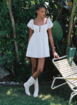 Princess Polly Square Neck  Keyla Mini Dress White