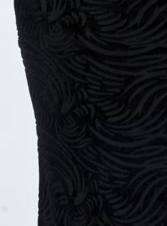 Front view of model wearing  front August Midi Skirt Black Princess Polly  Maxi 