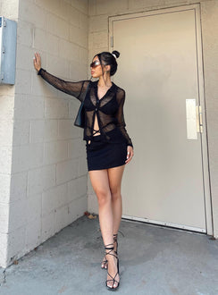 Front view of model wearing  front Stewart Sxy Harware Mini Skirt Princess Polly  Mini Skirts 