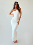 Front view of model wearing  front Princess Polly Sweetheart Neckline Sweetheart Neckline  Buella Maxi Dress White