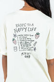 product Princess Polly Half Sleeves Crew Neck  Happy Life Recipe Oversized Tee Cream