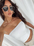 White strapless top Elasticated bust band
