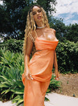 Princess Polly Cowl Neck  Giselle Midi Dress Orange