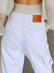 product Princess Polly Mid Rise  Saffie Wide Leg Jeans White Denim