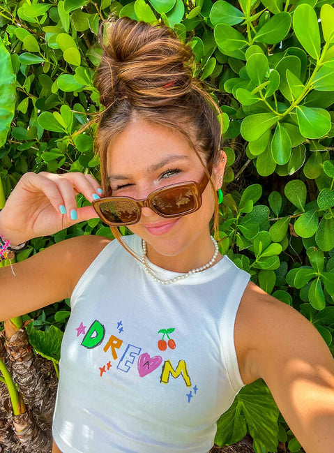 product Princess Polly Sleeveless Asymmetric Neckline  Dream On Tank Top White