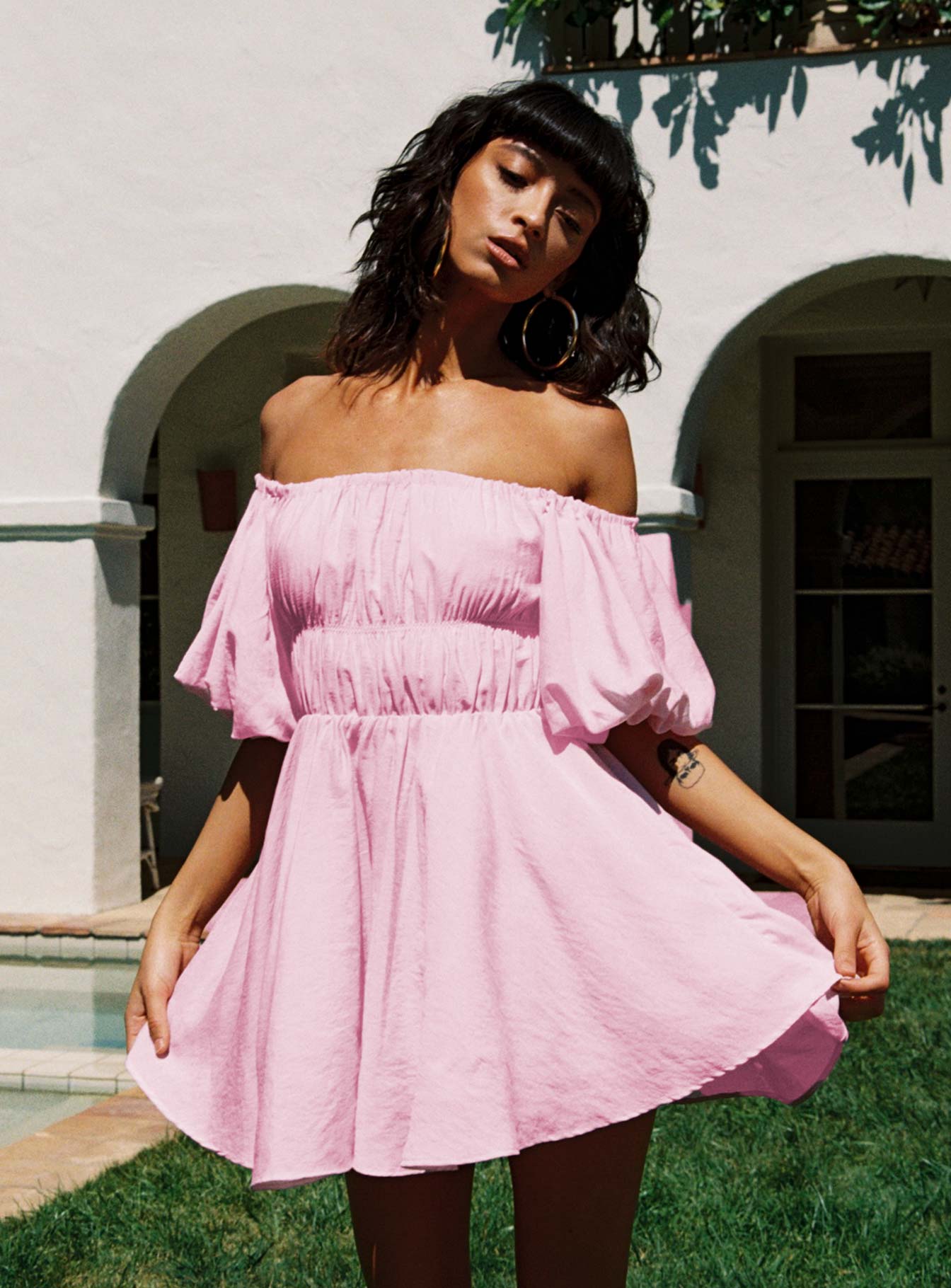 product Princess Polly Asymmetric Neckline  Halton Mini Dress Pink