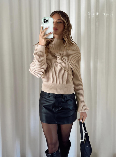 Cardoc Sweater Beige Princess Polly  Cropped 