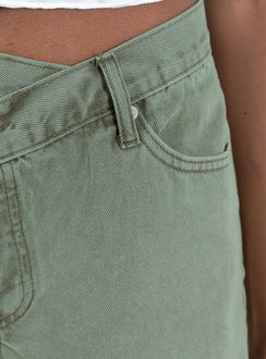 Xena Denim Shorts Green Princess Polly high-rise 