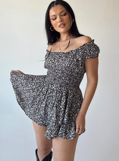The Love Galore Romper Floral Black