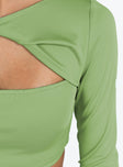 product Princess Polly Full Sleeves Square Neck  Aden Long Sleeve Twist Top Green