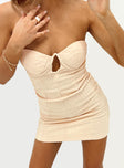 Princess Polly Sweetheart Neckline  Winstone Strapless Mini Dress Cream