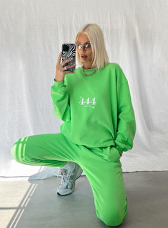 Only Four You Sweatshirt Green Princess Polly  regular 