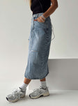 product Belsie Midi Skirt Light Wash Denim Princess Polly  Midi Skirts 