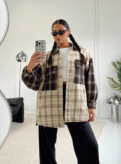 product Princess Polly Short Sleeves High Neck  Myley Shirt Brown