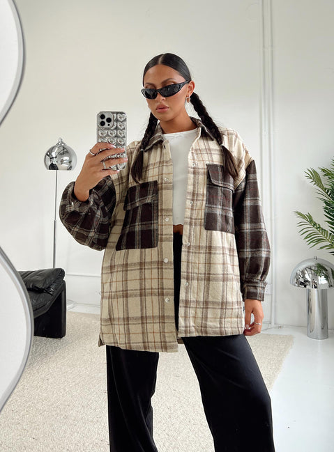 product Princess Polly Short Sleeves High Neck  Myley Shirt Brown