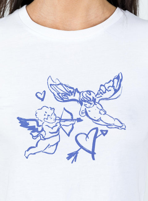 product Princess Polly Short Sleeves Crew Neck  Organic Angels 222 Tee Ivory