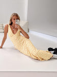 Princess Polly V-Neck  Nellie Maxi Dress Yellow / Red Floral