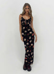 Princess Polly Scoop Neck  Brailey Maxi Dress Black Multi