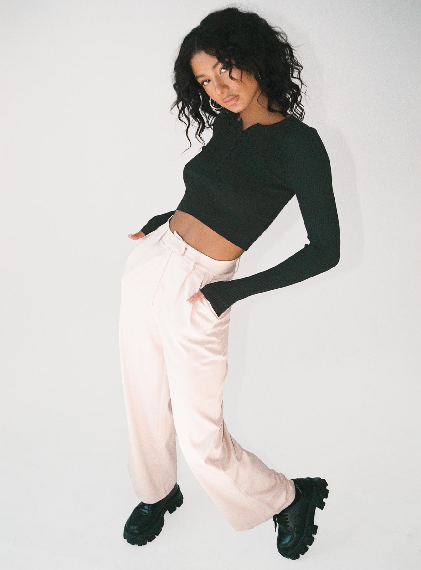 product Princess Polly Full Sleeves Square Neck  Unwritten Love Top Black